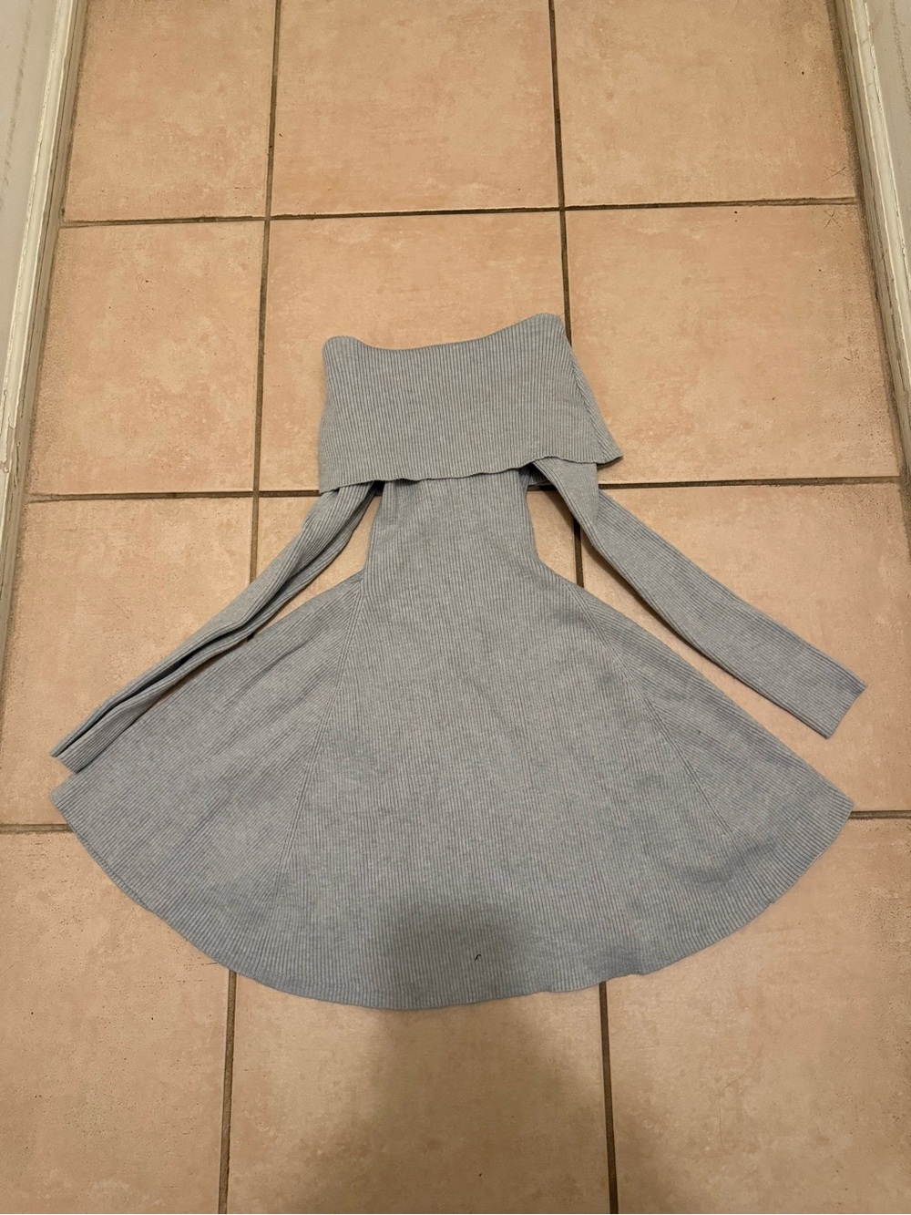 Windsor Gray Ribbed Knit Top